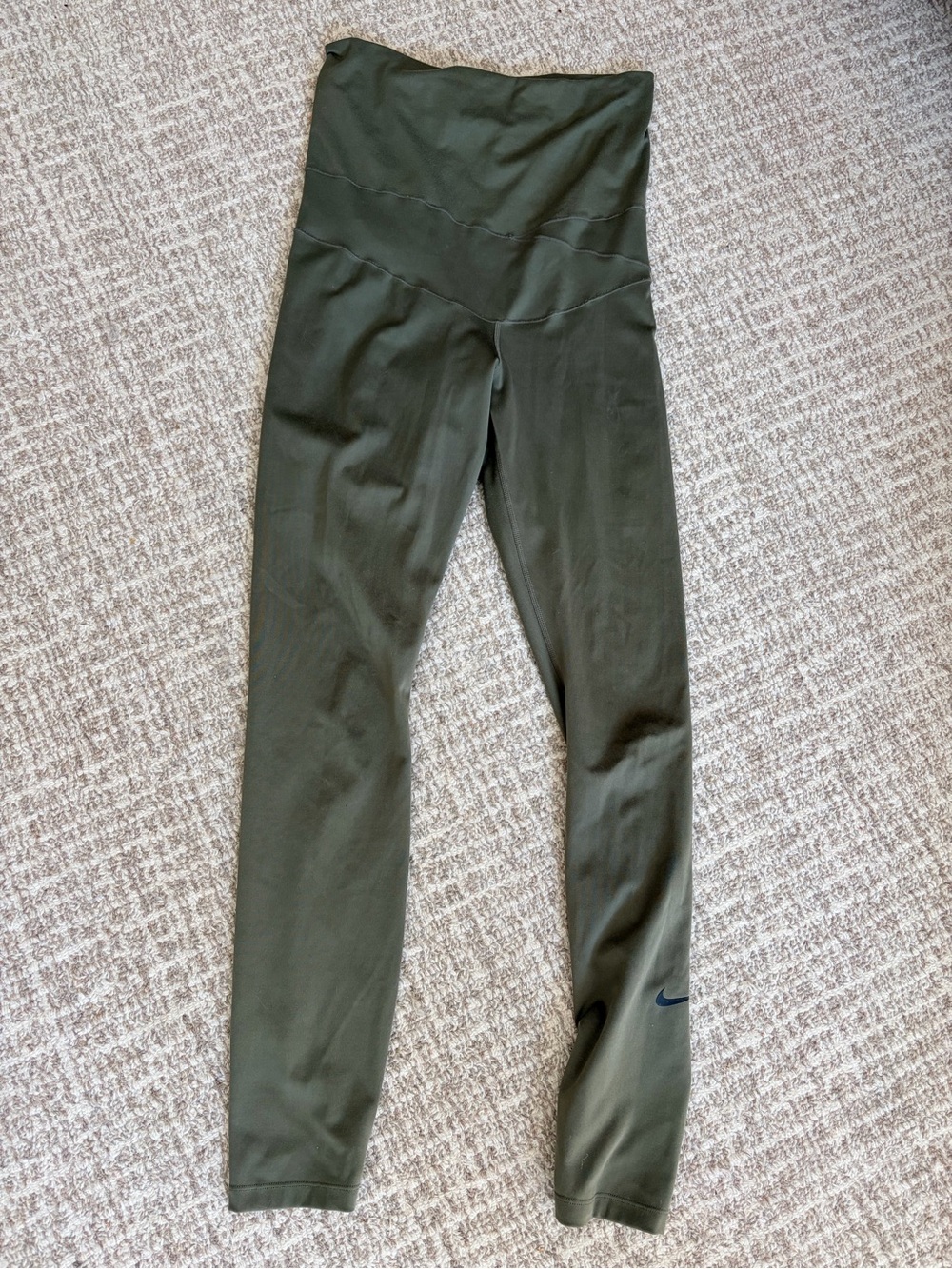 Nike Olive Green High-Waist Maternity Leggings